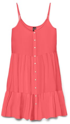 VERO MODA Damen Vmbumpy Short Singlet Dress WVN Ga Noos, Dubarry, X-Large