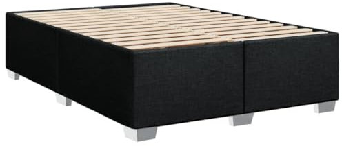 vidaXL Bettgestell, Bett mit Bettfüße Lattenrost, Polsterbett für Schlafzimmer, Doppelbett Bettrahmen, Modern, Schwarz 160x200cm Stoff