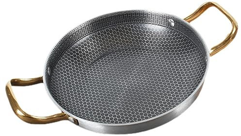 CRILSTYLEO Koch-wok-pfanne Waben-wok Braten Paella-kocher Vorspeisenplatte Gericht Restaurantpfanne Paella-kochpfanne Bratpfannen Mit Antihaftbeschichtung Eierpfanne Rostfreier Stahl