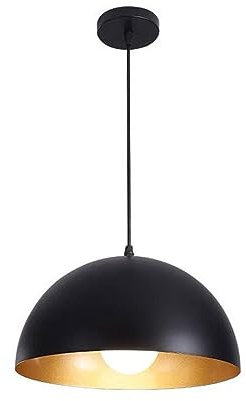 pendant lighting Retro 11.8 '' Black Dome Modern Ciling Black and Gold Finish, Hanging Lamp for Industrial Chandeliers in Kitchen Island, Bedroom