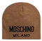 MOSCHINO Unisex Mütze aus Wolle mit Logo bedruckt, Camel, One size