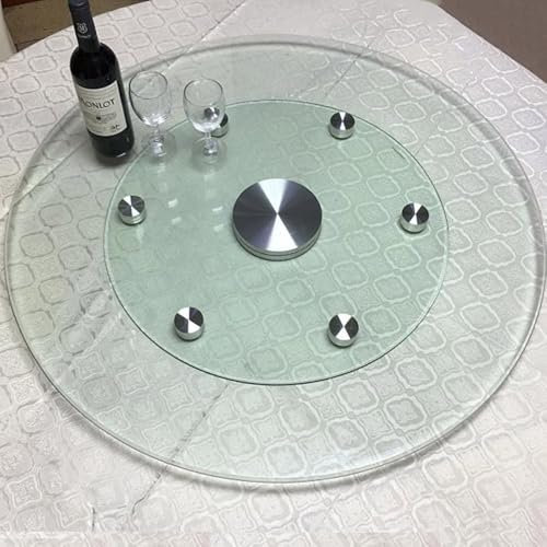 RTVGNSZSJL Gehärtetem Glas Lazy Susan Drehbares Tablett 70cm 80cm 90cm 100cm Runde Tischplatte Drehteller，360° Schwenkbares Kippschutz(70cm(28in))