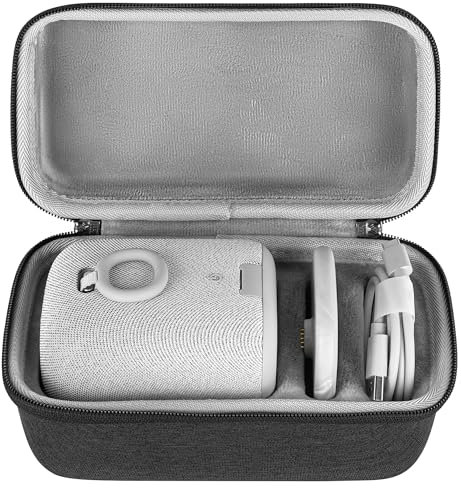 GEEKRIA Shield Speaker Case Compatible with Sony LinkBuds Cover, Replacement Travel Hard Shell Portable Speaker Protective Carrying Bag with Cable Storage (Grey)