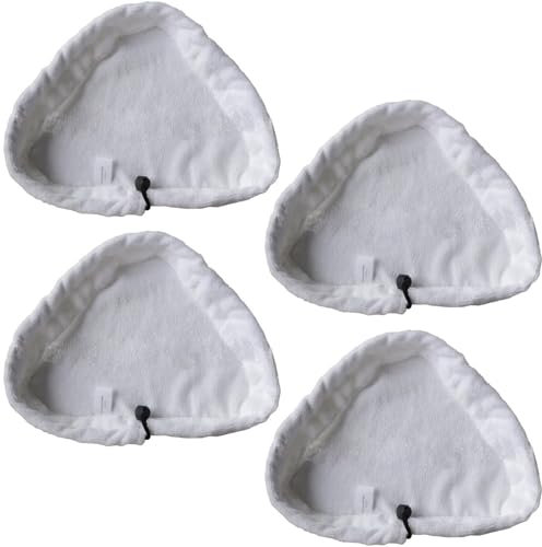 CLKE 4pcs Washable Triangle Microfiber Cleaning Cloth, Steam Mop Pads, Compatible with X5 Steam Mops and H2O, Steam Microfibre Replacement