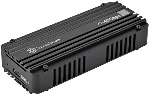 SilverStone Technology Boîtier SSD MS12-40G USB 4 NVMe M.2 avec Refroidissement Actif, SST-MS12B-40G