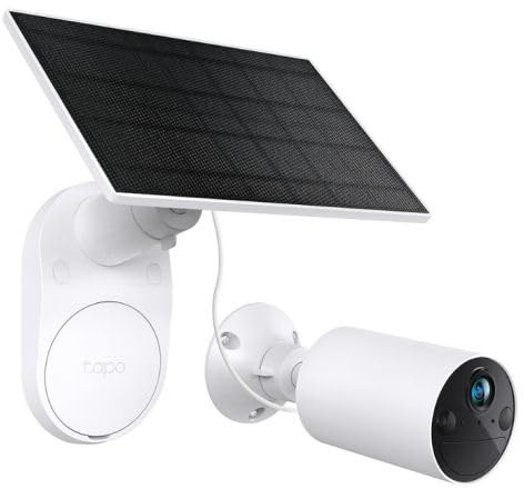 Tapo Solarbetriebene Überwachungskamera, 2K Auflösung, Farbnachtsicht, drahtlose Installation