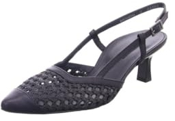 Paul Green Peeptoes & Slingpumps 6144-007, gelocht/geflochten, Schwarz, Damen