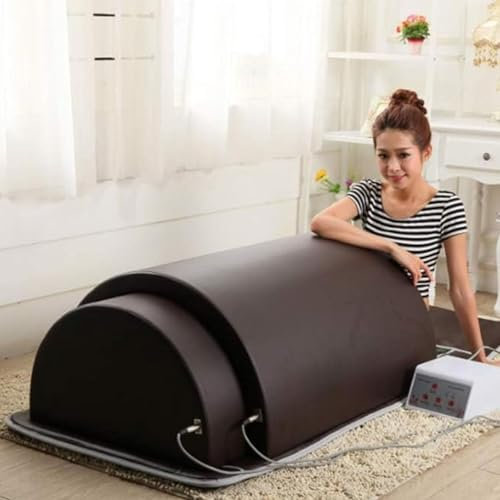 Far Infrared Sauna Dome for Personal Home Slimming and Detox SPA,360 Degree Complete Coverage Lying Down Portable Sauna Capsul with Tourmaline and Germanium Stones for Relax Therapy,Black