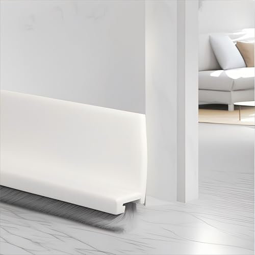 Midslinee 100cm Bianco Guarnizione a Spazzola per Porte, Paraspifferi Sottoporta, Paraspifferi porta blindata, Paraspifferi per Porte, door seal (white)