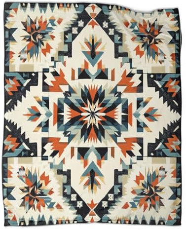 Indianische Muster Überwürfe – Vielseitige Warme Decke Für Sofasund Betten, Weiche Und Bequeme Reisebettdecke,60x80inch(150x200cm)