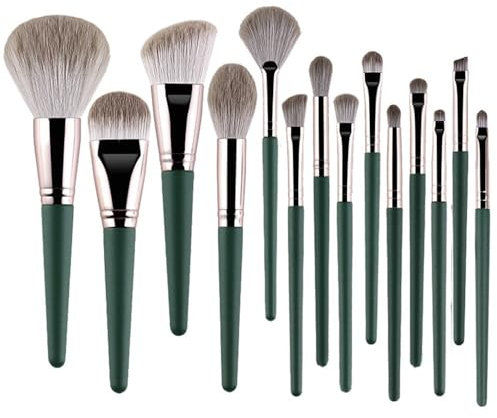 Lot de 14 pinceaux de maquillage Kabuki - Pinceaux de maquillage synthétiques de qualité supérieure pour contouring, correcteur, fond de teint, poudre, fard à paupières (14 pinceaux de maquillage