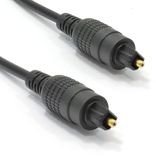 Digital Optical Audio Cable, TOS Link, 4mm Gold-Plated Connectors, Compatible with Soundbar/PS4/Sky (1M)
