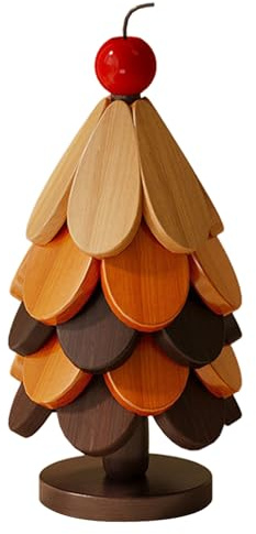 Salvamanteles de Madera para Platos Calientes, salvamanteles en Forma de árbol de Navidad, Posavasos de Madera con 5 Sal vamanteles y 1 Soporte para Cuenco, Platos de Bebidas decoración