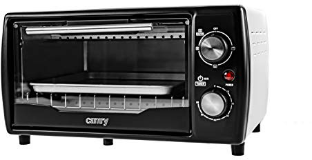 Camry CR 6016 Horno Eléctrico de Sobremesa 9 Litros, Mini Horno, Calentadores de Cuarzo, Acero Inoxidable, Bandeja de migas, Temporizador, 1400W