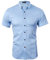 Kuson Homme Chemise sans Repassage Couleur Unie à Manches Courtes Respirant Bleu Clair M