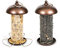 iBorn Metal Bird Feeders - Hanging Peanut Mesh for Small & Wild Birds, Mini Seed & Nut Feeders Set of 2