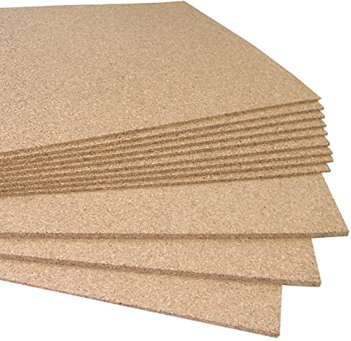 TRECOR® plaque de liège [Format : 1000 x 500 mm] – Très élastique et antistatique – Plaque en liège de qualité supérieure – Poncé d'un côté pour un meilleur aspect (15 mm d'épaisseur, 1 pièce)