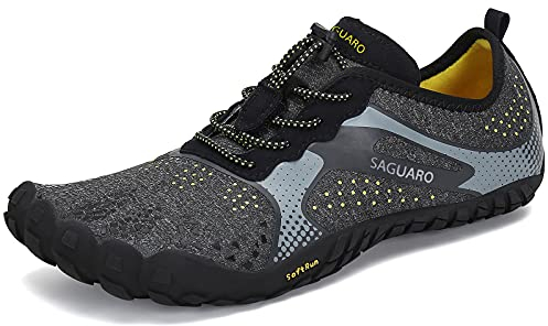 SAGUARO Chaussures de Trail Running Homme Femme Barefoot Minimaliste Antidérapant Chaussure Aquatiques, HM Noir 39EU