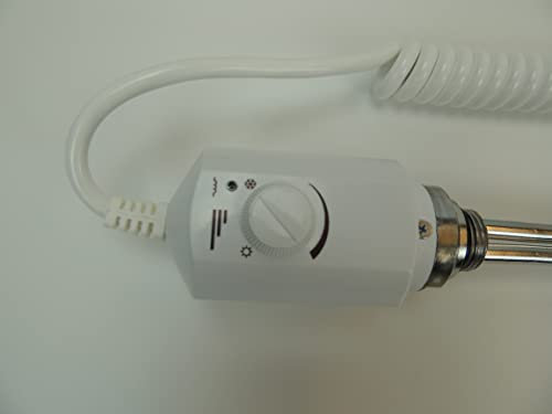Elektro Heizstab, 600 Watt weiß - Heizpatrone für Heizkörper, Heizelement für Badheizkörper
