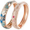 UJOY Emaille-Armreif für Frauen, handgefertigtes Blumen-Armband für Damen, Vintage-Schmuck-Geschenk – 2 Stück Damen-Emaille-Armbänder, Emaille-Armreifen für Frauen, Handemaille-Armbänder