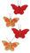 EVIDECO Papillon décor Rideaux, Rouge & Orange, 4 pièces, Métal