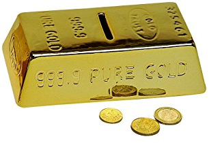 Goldbarren Spardose Keramik/Sparbüchse Gold/Geldgeschenk verpacken/witzige Spardose
