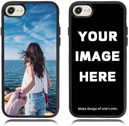 JH ANG Custom Case TPU Shock Absorbing Personalised Photo Phone case for iPhone 7/8 black
