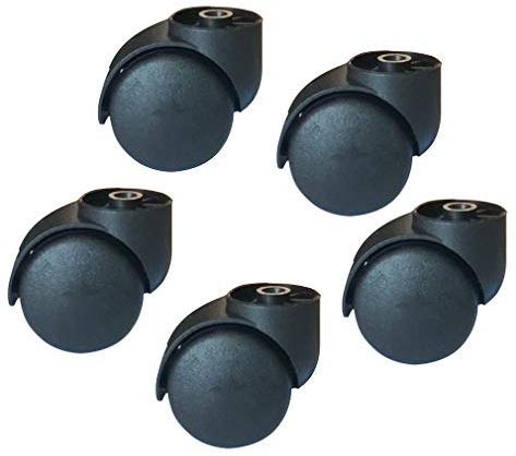 Ruedas para Silla Oficina,Ruedas para Muebles de 50 Mm,Ruedas De Repuesto,Sin Varilla Silencian,para Sillas de Oficina Ruedas Universales,Rolling y Silencioso,5 Piezas(black)
