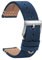 TStrap Leder Uhrenarmband 20mm - Weich Blau Quick Release Uhrenarmbänder Ersatz - Sport Uhrenarmband für Herren Damen - Smartwatches Armband mit Silber Schließe - 18mm 19mm 21mm 22mm