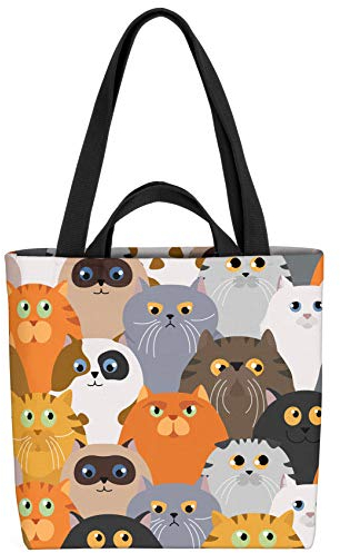 VOID Cartoon Katzen Tasche 33x33x14cm,15l Einkaufs-Beutel Shopper Einkaufs-Tasche Bag