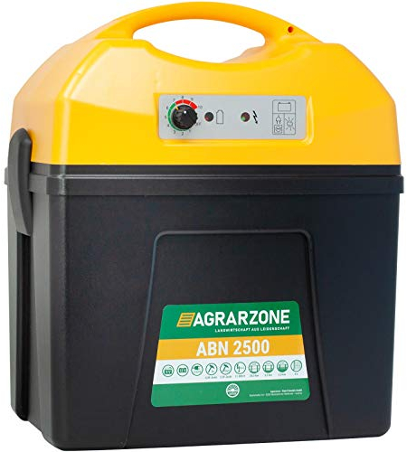 Agrarzone ABN 2500 Weidezaungerät 9V 12V 230V 4 Joule | Elektrozaungerät für Weidezaun | Batteriegerät Akkugerät Netzgerät Solar | Hütesicherheit für Schafe, Ziegen, Rinder, Pferde, Elektrozaun, Weide