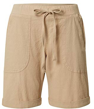 KAFFE Shorts KAnaya Damen Shorts Kurze Hose Sommer Freizeithose Leichte Kordelzug mit Taschen 36, Classic Sand