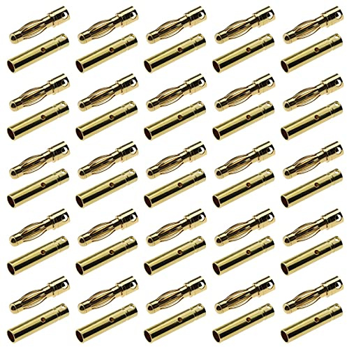 eMagTech 25 Paar 4,0 mm Vergoldeter ESC Stecker Kugel Bananenstecker und Buchse für ESC-Motor Lipobatterie RC Hubschrauber