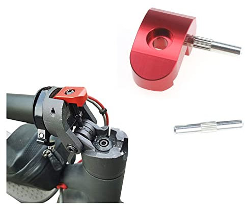 Fututech - Cerniera pieghevole rinforzata, per Xiaomi M365 Pro, gancio in alluminio CNC, serratura, accessori per monopattini, parti di ricambio per scooter elettrico (rosso)