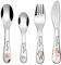 aplusashop ID Ernesto Kinderbesteck mit Gravur nach Wunsch 4-teilig Edelstahl 3 Varianten (Prinzessin)