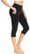adorence Leggings Damen 3/4, Capri Leggings Damen mit Tasche, Sporthose Damen 3/4 (Yogahose, High Waist, Blickdichte)-Schwarz,XS