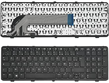 KINPOWER Clavier Azerty Français Compatible avec HP ProBook 450 Serie 450 G1 450 G2 avec Frame