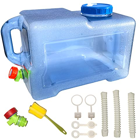 Sparkstarses Wasserbehälter mit Hahn, 18L Kunststoff Wasserkanister, Camping Wasserkanister, Wasserbehälter für Küche, RV, Van, Camping, Schule, Krankenhaus, Outdoor, Garten