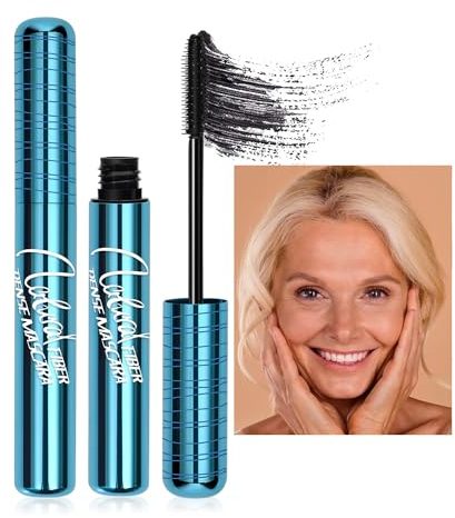 Black Mascara for Older Women Fiber Lash Mascara for Seniors with Thinning Lashes Waterproof Volumizing Natural Mascara Hypoallergenic Mascara for Sensitive Eyes (# 2pcs, Black)