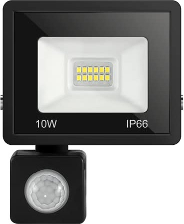 LONENESSL 10W LED Floodlight PIR Sensor Motion Security Flood Light Outdoor Lamp (watts, 10)