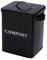 ayacatz Métal Composteur Cuisine,6 litres Poubelle à Compost Cuisine avec Couvercle,Bac à Compost pour comptoir de Cuisine avec poignées,Seau à Compost Comprend 4 Filtre à Charbon-Noir