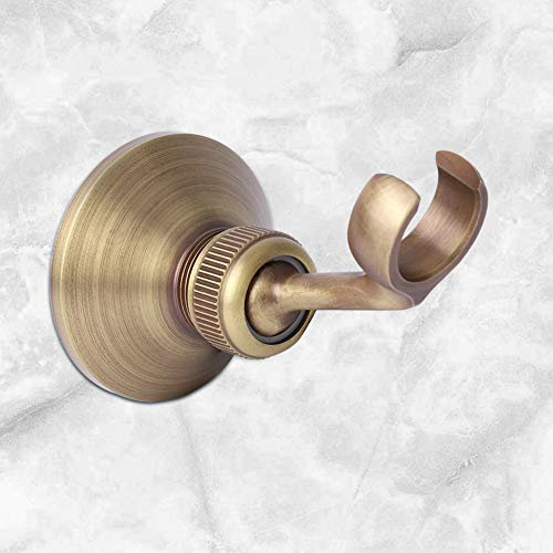Qiilu Adjustable Brass Electroplating Shower Head Holder Bracket Base For Home Bathroom Accessory Shower Gold Brass Holder Antique Holder Shower Holder Shower Bracket Shower Handheld