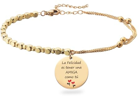 Melix Home Pulseras Regalos para Mujer Amiga Hermana La Felicidad es tener una amiga Como tú Pulsera de Apreciación Regalo