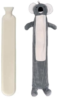 Marco Paul Koala Hot Water Bottle Long Hot Water Bottle 2 Litre Hot Water Bag Long Hot Water Bottle with Cover UK Extra Long hot Water Bottle Large hot Water Bottles for Adults Kids Heating Pad