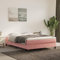 Coavain Lit capitonné, à sommier tapissier, pour adultes et adolescents, rose, 140 x 190 cm, en velours