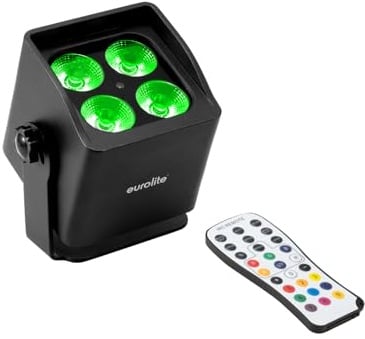 EUROLITE AKKU Mini IP UP-4 QCL Spot MK2 | Kleines IP65-Akku-Uplight mit RGBW-LEDs und IR-Fernbedienung