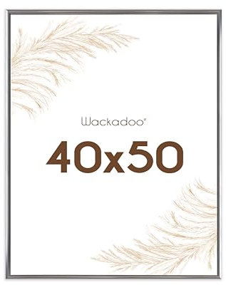 Wackadoo Bilderrahmen 40x50 Silber Fotowand Fotorahmen mit Glasscheibe Kunststoff Picture frame Posterrahmen