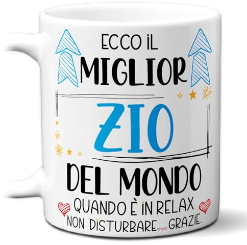 STAMPATEK Tazza Regalo Miglior Zio, Idea Regalo compleanno uomo, Tazza Miglior Zio del Mondo in Relax - MUG176