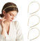 3 pièces bandeaux dorés pour femmes, bandeau en métal multicouches bandeau de cheveux en métal accessoires de cheveux dorés, bandeau de cheveux de mariage cerceau de cheveux pour femmes et filles
