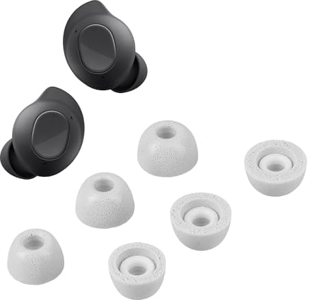 kwmobile Replacement Ear Tips Compatible with Samsung Galaxy Buds FE - Set of 6 - Memory Foam Eartips - Grey